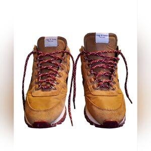 Rag & Bone Brown Retro Hiking Boots with Red Laces